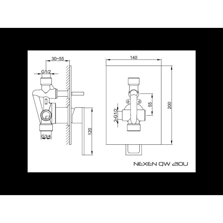 Bateria wannowa Kohlman Nexen podtynkowa- sanitbuy.pl