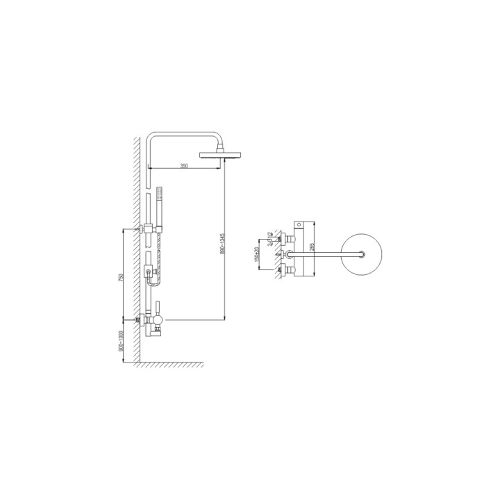 Zestaw prysznicowy Kohlman Roxin  z deszczownicą 20 cm- sanitbuy.pl