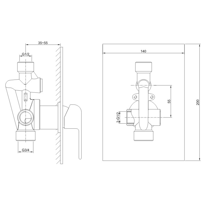Bateria natryskowa Kohlman Saxo, podtynkowa- sanitbuy.pl