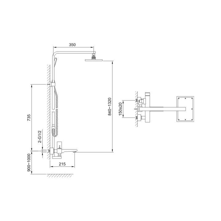 Zestaw prysznicowo-wannowy Kohlman Saxo - sanitbuy.pl