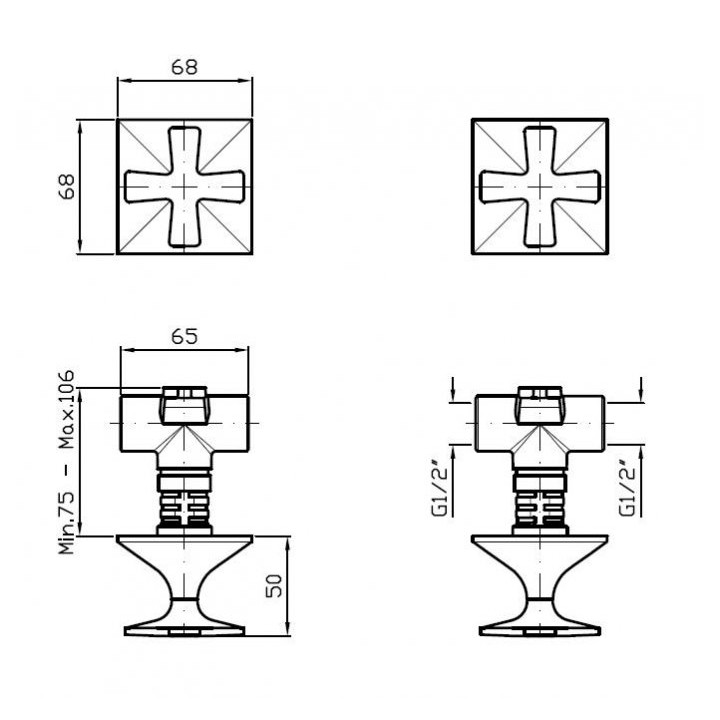 Bateria natryskowa Zucchetti Bellagio podtynkowa - zawory Cold/ Hot- sanitbuy.pl