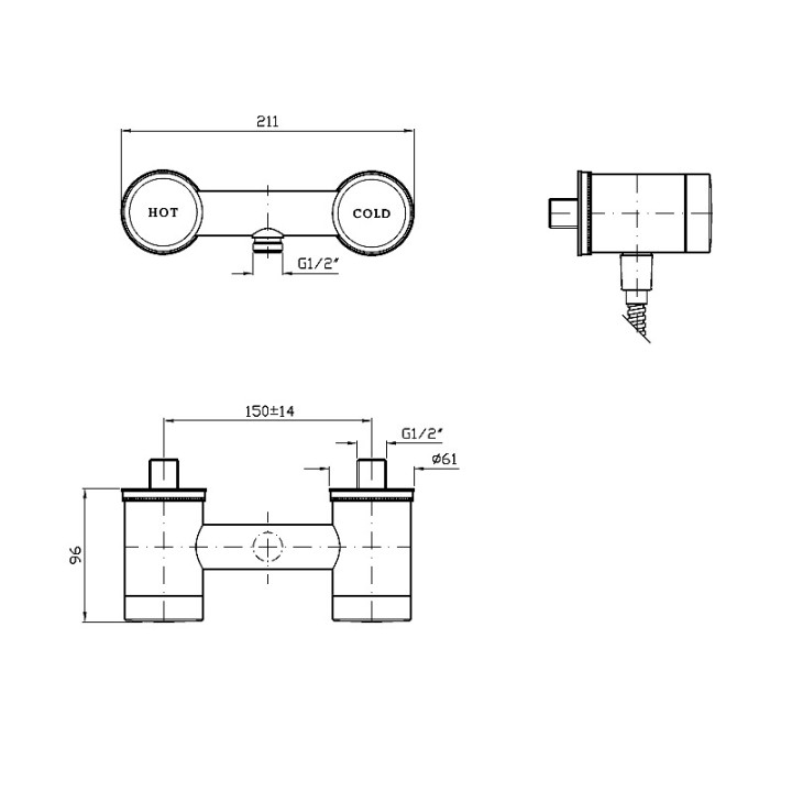 Bateria natryskowa  Zucchetti  Savoy ścienna- sanitbuy.pl