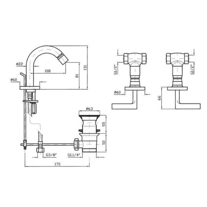 Bateria bidetowa Zucchetti Simply Beautiful podtynkowa- sanitbuy.pl