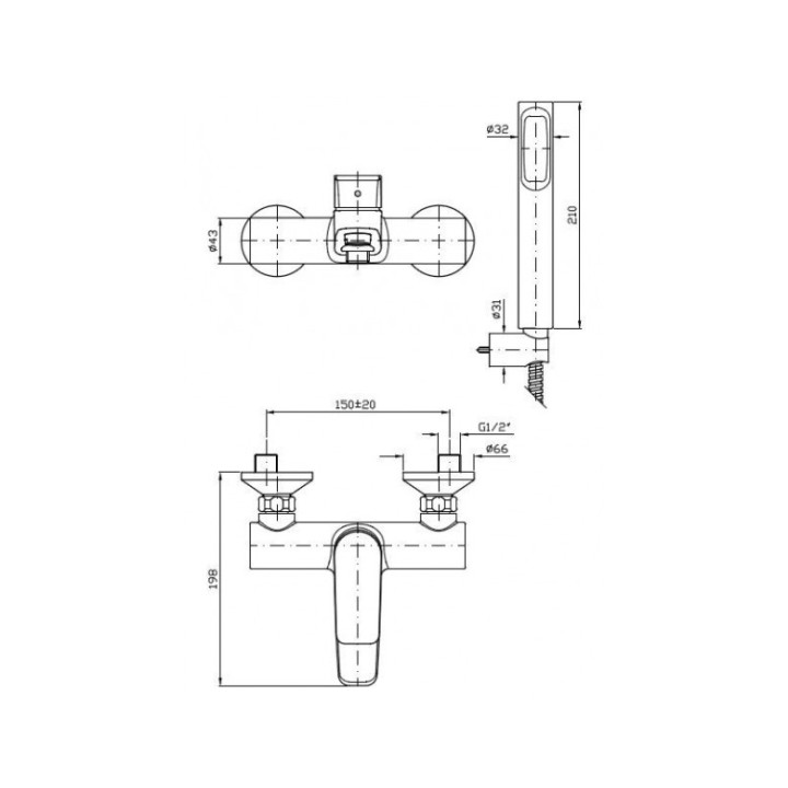 Bateria wannowo- natryskowa Zucchetti  Wind- sanitbuy.pl