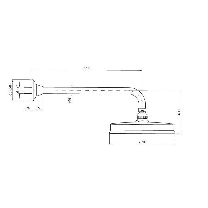 Ramię do deszczownicy Zucchetti  ścienne 35 cm- sanitbuy.pl