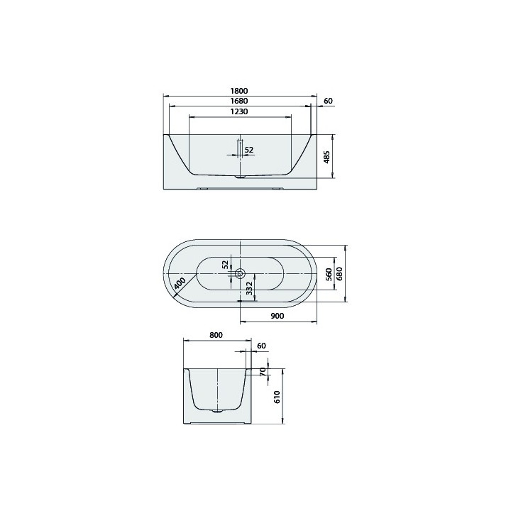 Wanna Kaldewei Centro Duo Oval 180x80 cm model 1128 z uformowaną obudową - sanitbuy.pl