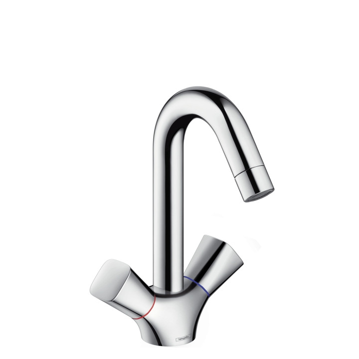 Dwuuchwytowa  bateria umywalkowa 150 Hangrohe Logis z obrotowa wylewką o 120 st. - sanitbuy.pl