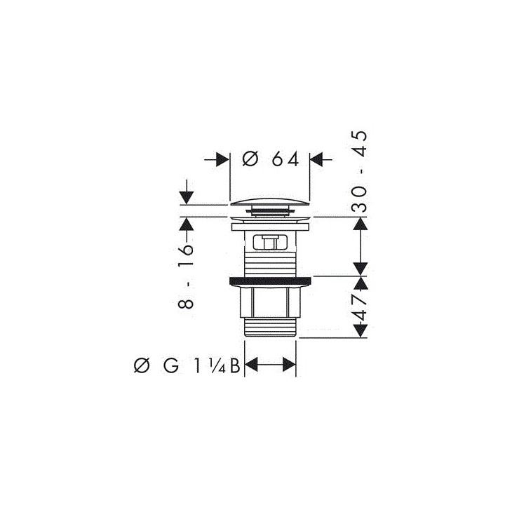 Komplet odpływowy Push-Open G1 1/4 Hangrohe Logis - sanitbuy.pl