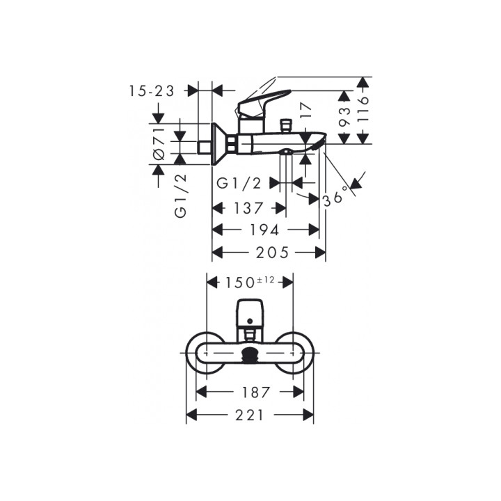 Bateria wannowa Hangrohe Logis - sanitbuy.pl