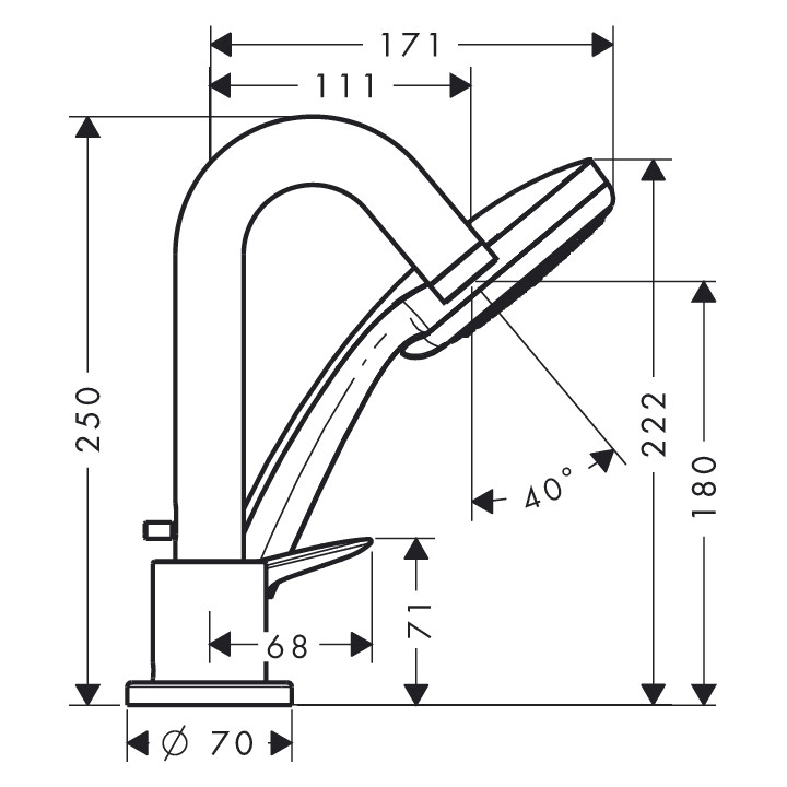 Bateria wannowa Hangrohe Logis na brzeg wanny, element zewnętrzny- sanitbuy.pl