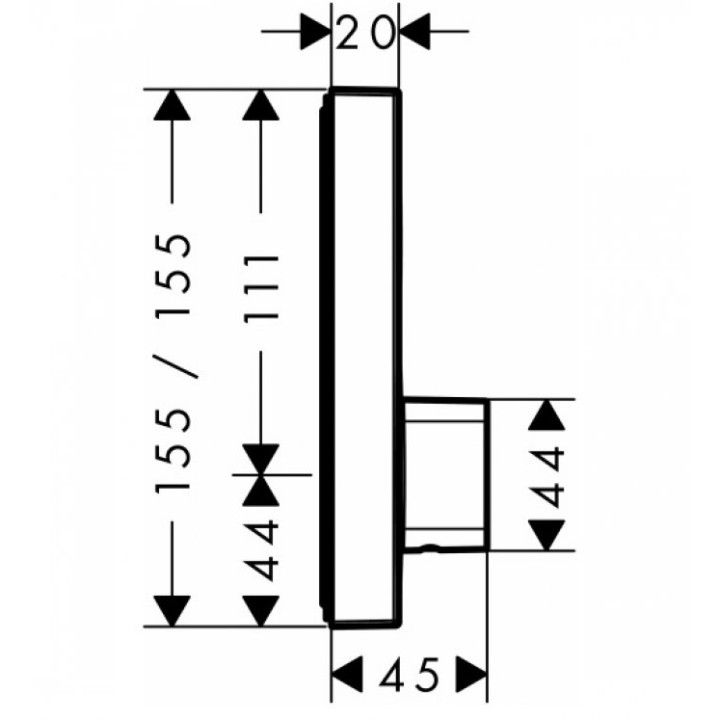 Bateria prysznicowa termostatyczna  Hansgrohe  ShowerSelect, podtynkowa, element zewnętrzny- sanitbuy.pl