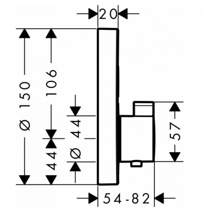 Bateria prysznicowa  termostatyczna Hansgrohe  ShowerSelect S, podtynkowa, element zewnętrzny- sanitbuy.pl
