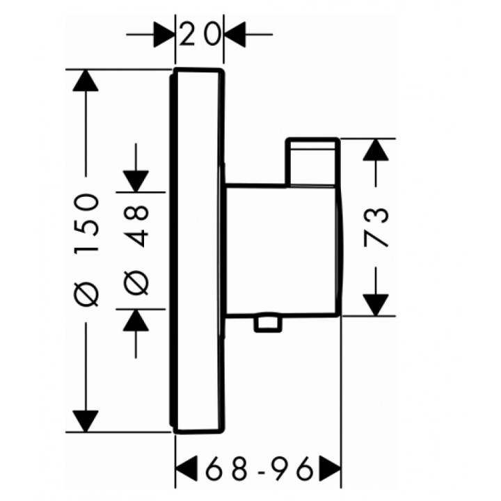 Bateria prysznicowa  termostatyczna Hansgrohe  ShowerSelect S, podtynkowa highflow, element zewnętrzny - sanitbuy.pl