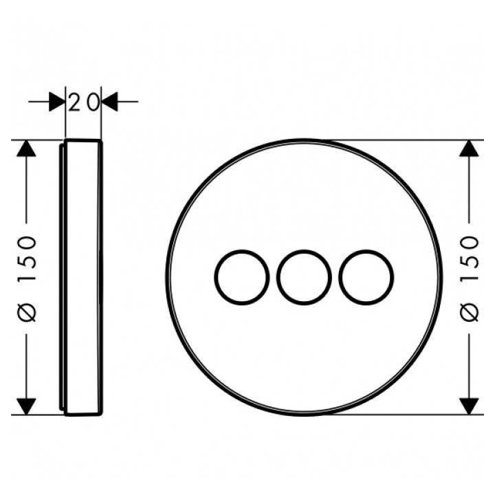 Zawór odcinajacy Hansgrohe  ShowerSelect S dla 3-odbiorników, podtynkowy, element zewnętrzny- sanitbuy.pl