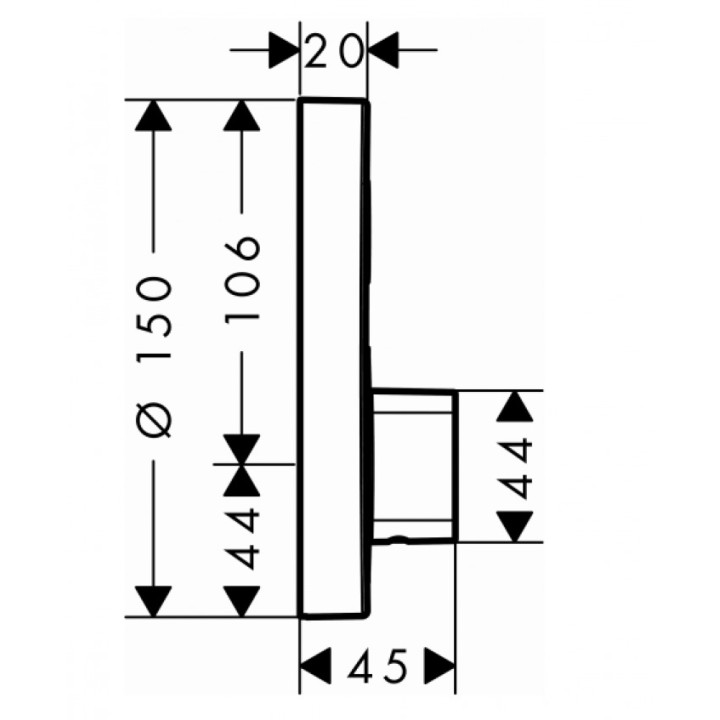 Bateria prysznicowa  termostatyczna Hansgrohe  ShowerSelect S, podtynkowa dla 1 odbiornika, element zewnętrzny- sanitbuy.pl