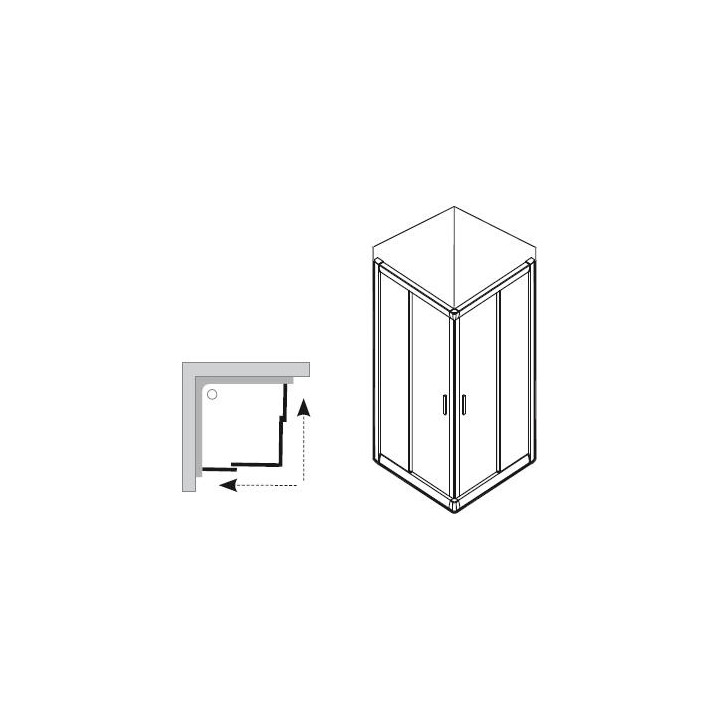 Kabina narożna kwadratowa BLRV2K 80 Ravak Blix przesuwna czteroelementowa z wejściem z rogu, biała + grape- sanitbuy.pl
