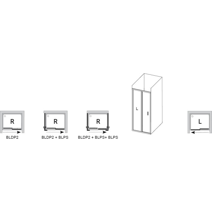 Drzwi prysznicowe BLDP2 100 Ravak Blix, przesuwane, dwuelementowe, białe + grape- sanitbuy.pl