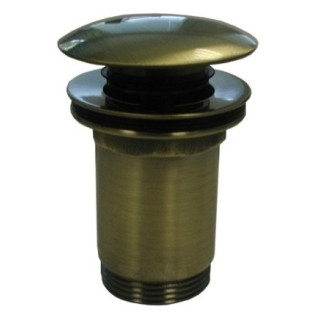Korek klik-klak Omnires do syfonu umywalkowego, wzór cylindryczny - brąz antyczny- sanitbuy.pl