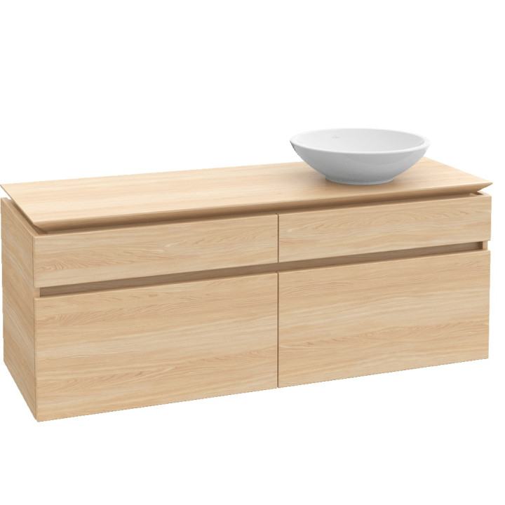 Szafka podumywalkowa Villeroy&Boch Legato, 1200x550x500 mm, Glossy Grey, miejsce na umywalkę z prawej strony, oświetlenie LED- s