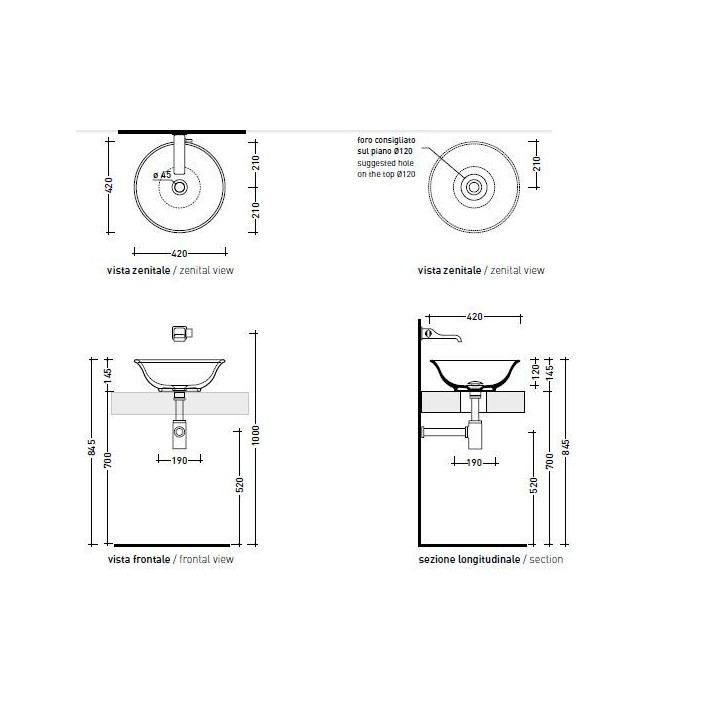 Umywalka Flaminia  Boll 42 cm- sanitbuy.pl