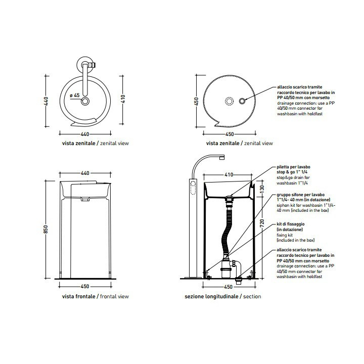 Umywalka Flaminia Roll, wolnostojąca- sanitbuy.pl