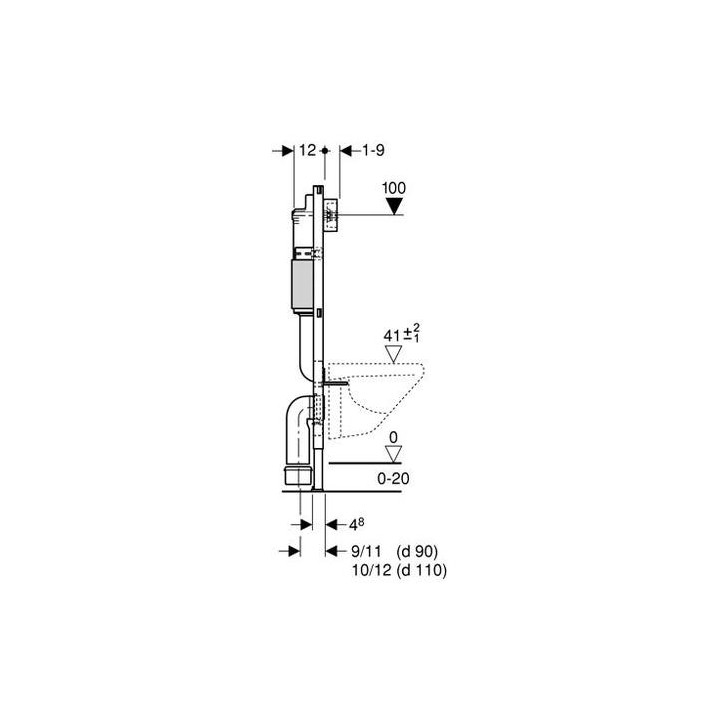 System podtynkowy Geberit DuofixBasic H112 do WC, UP100, Delta- sanitbuy.pl