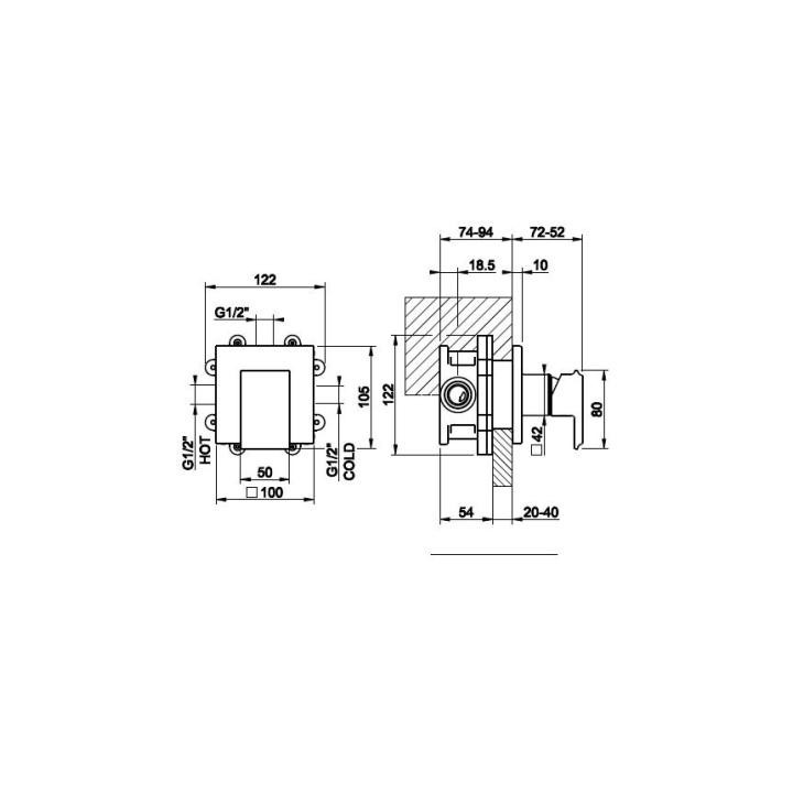 Zawor zakumajacy Gessi Transparenze, element zewnętrzny- sanitbuy.pl
