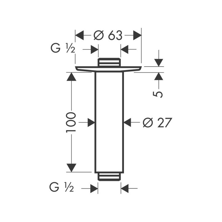 Ramię prysznicowe  Hansgrohe, sufitowe 10 cm- sanitbuy.pl