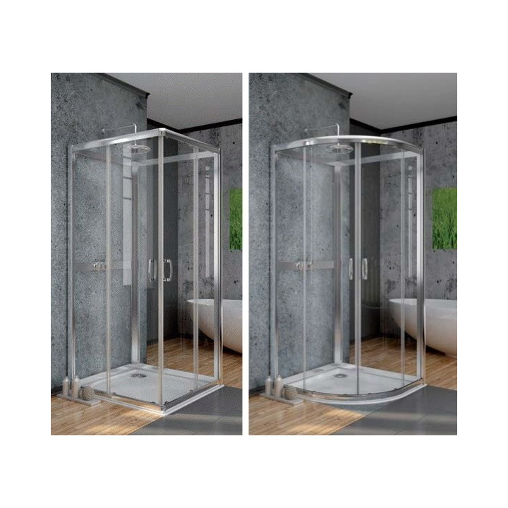 Kabina półokrągła czterościenna Radaway Premium Plus 2S, 80x80 cm, szkło przejrzyste/ grafit- sanitbuy.pl