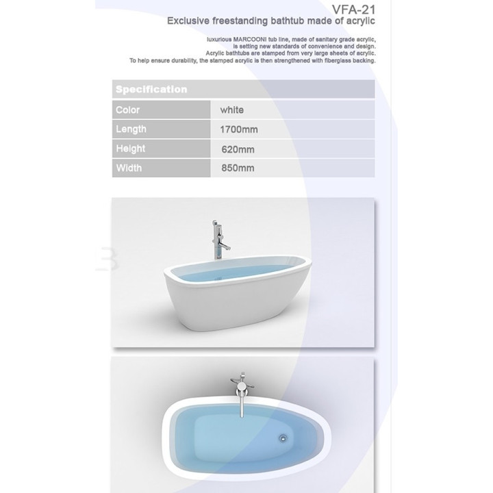 Wanna  MARCOONI VFA-21 170x85 cm, wolnostojąca- sanitbuy.pl