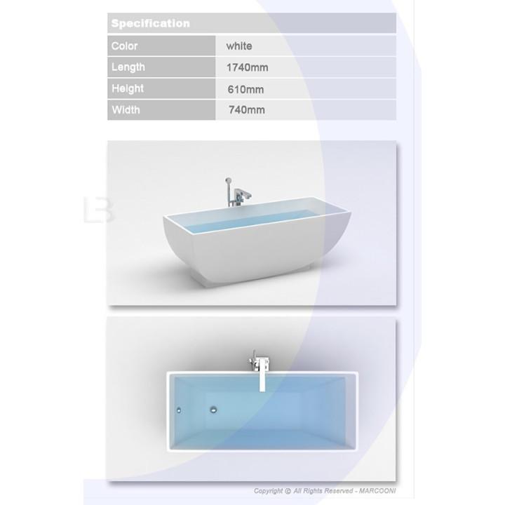 Wanna MARCOONI VSA-422 174x74 cm, wolnostojąca- sanitbuy.pl