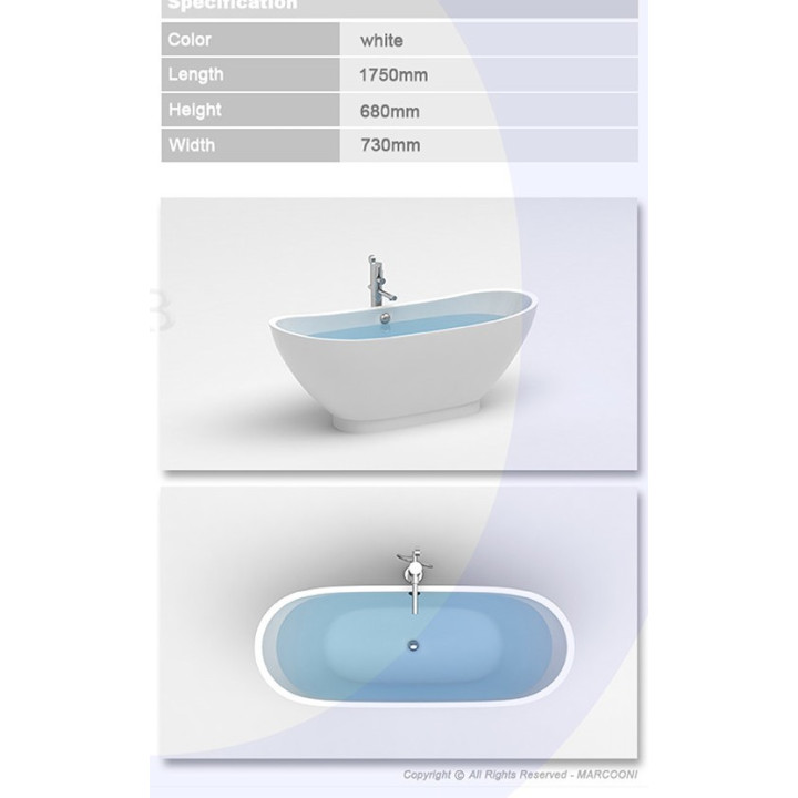 Wanna MARCOONI VSA-425 175x73 cm, wolnostojąca- sanitbuy.pl