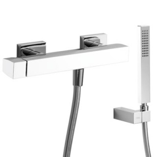 Bateria natryskowa  Tres Slim -Exclusive, stalowa- sanitbuy.pl