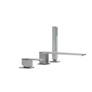 Bateria Cuadro-Tres wannowa trzyotworowa, z rączką, 180 mm- sanitbuy.pl