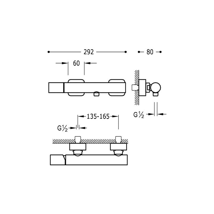 Bateria natryskowa Tres Loft Colors, stalowa- sanitbuy.pl