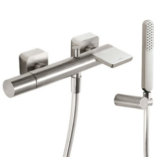 Bateria wannowaTres Loft Colors z kaskadą, stalowa- sanitbuy.pl