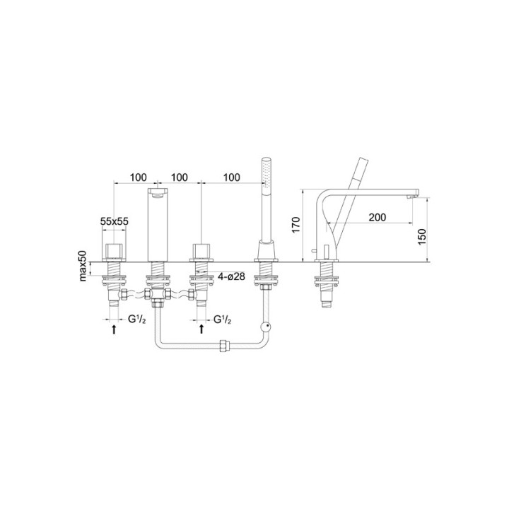 Bateria  wannowa Steinberg Seria 230 4- otworowa- sanitbuy.pl