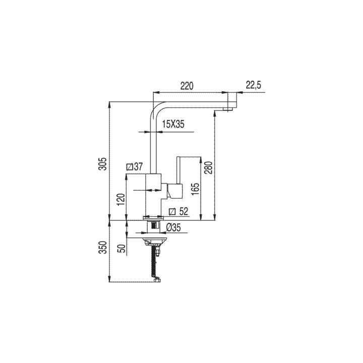 Bateria kuchenna Tres Cuadro, wylewka obrotowa- sanitbuy.pl