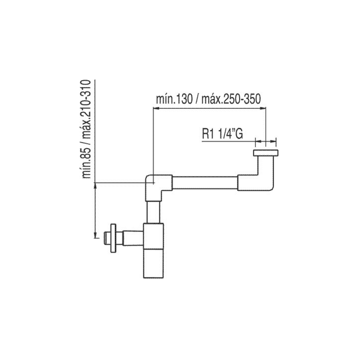 Syfon umywalkowy Tres teleskopowy- sanitbuy.pl