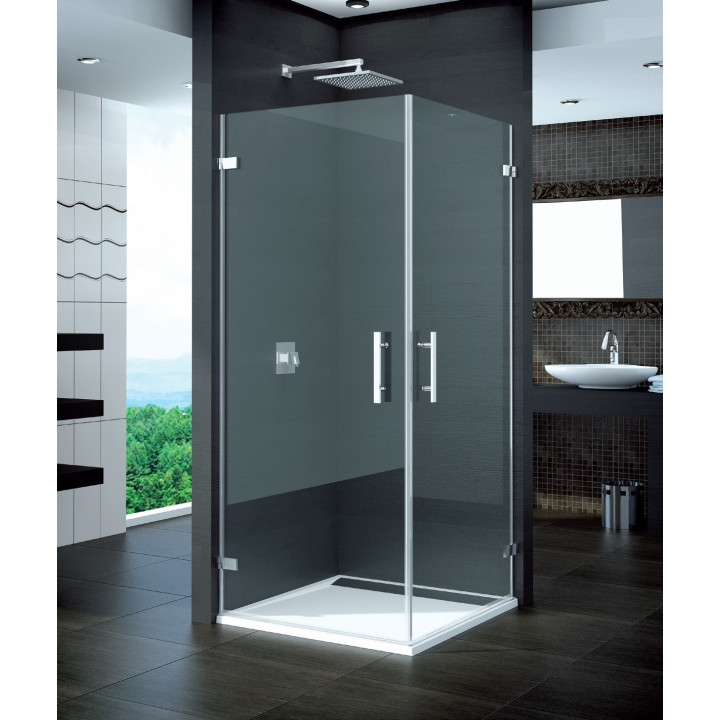 Kabina z wejściem narożnym  SanSwiss PUE1 szerokość 400-1000 mm,  chrom, szkło przeźroczyste (montaż bezprofilowy)- sanitbuy.pl