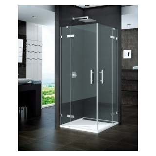 Kabina SanSwiss PUR PUE2 wejście narożne, szerokość 75 - 120 cm, część prawa, chrom, szkło przeźroczyste (montaż bezprofilowy)- 