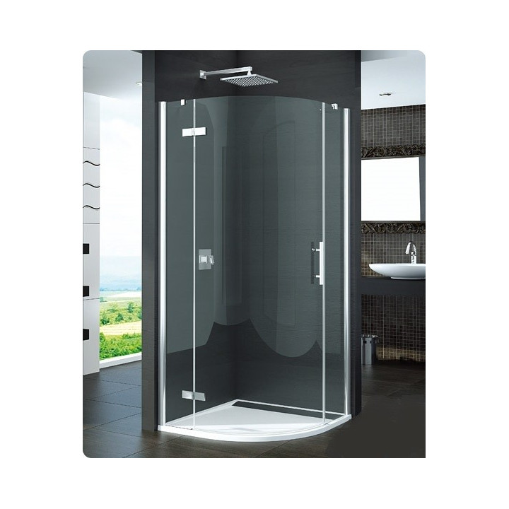 Kabina SanSwiss półokrągła Pur P3P  drzwi 1-częściowe prawe 80 cm,  chrom, szkło przeźroczyste (montaż z profilem) - sanitbuy.pl