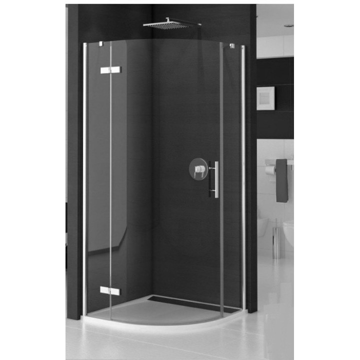 Kabina półokrągła SanSwiss Pur P3P drzwi 1-częściowe, lewe 80 cm, profil chrom, szkło przeźroczyste (montaż z profilem)- sanitbu