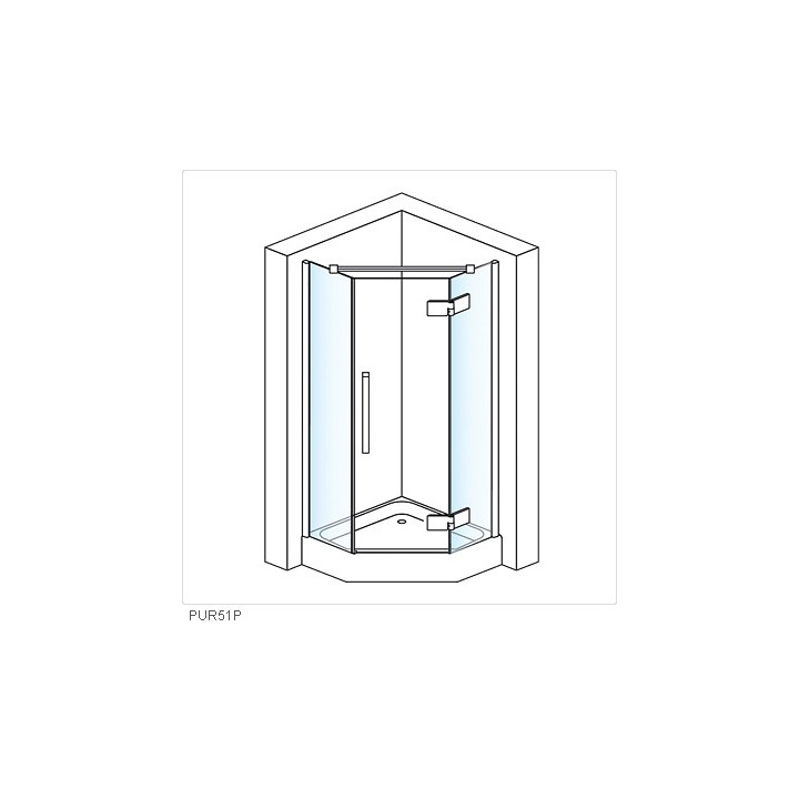 Ścianka do  kabiny pięciokątnej SanSwiss Pur 30 - 100 cm, szkło przeźroczyste (montaż z profilem)- sanitbuy.pl