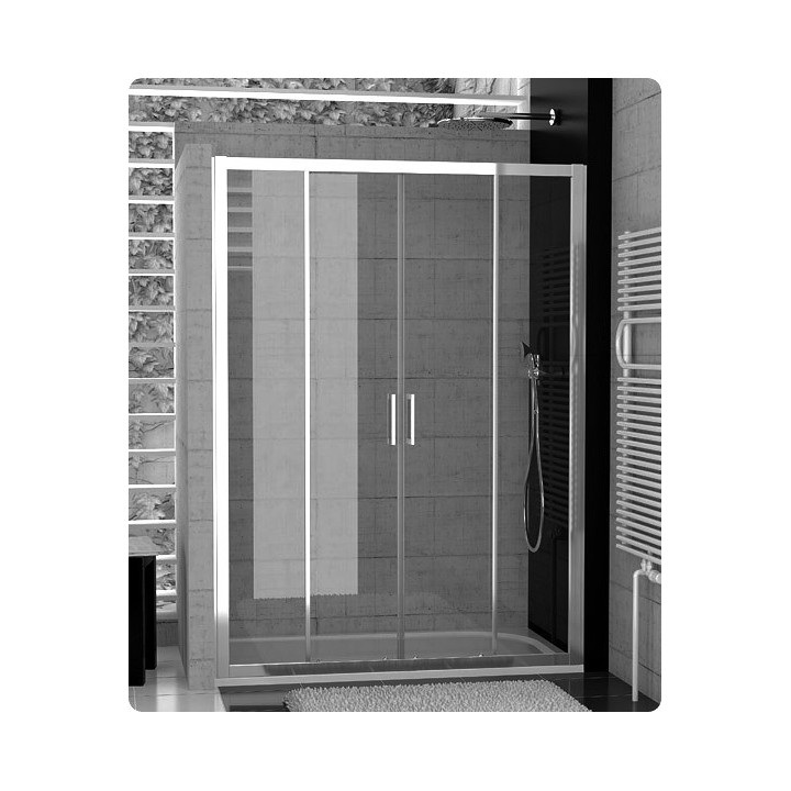 Drzwi SanSwiss przesuwne czteroczęściowe TOP- LINE  120 cm, połysk, szkło przeźroczyste- sanitbuy.pl