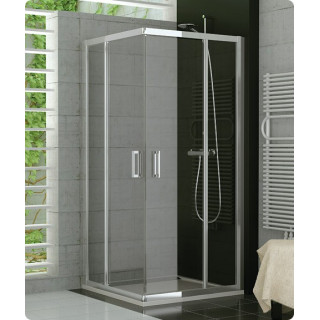 Kabina SanSwiss TOP- LINE  TED2 wejście narożne z drziami otwieranymi  70 cm, część lewa, srebrny mat, szkło przeźroczyste- sani