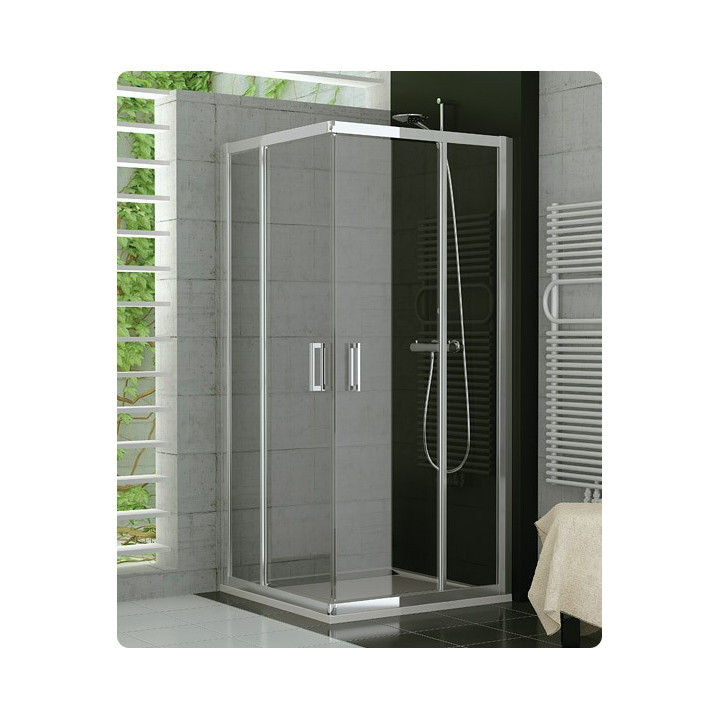 Kabina SanSwiss TOP- LINE  TED2 wejście narożne z drziami otwieranymi  70 cm, część lewa, srebrny mat, szkło przeźroczyste- sani