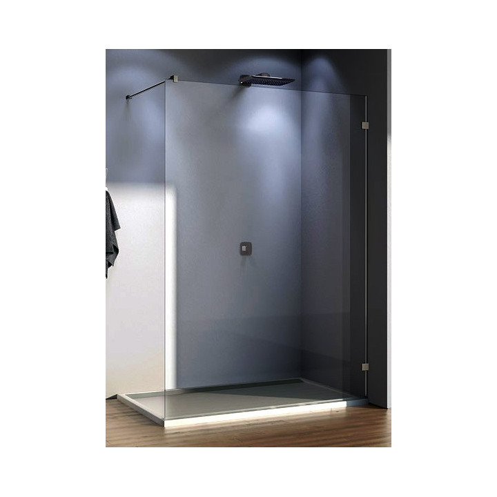 Ścianka wolnostojąca  SanSwiss WALK-IN PUR  szerokość  30 do 100 cm montaż bez profilowy prawy, chrom, szkło przeźroczyste - san