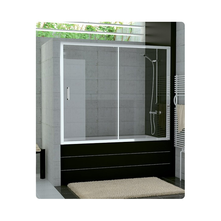 Parawan nawannowy  rozsuwany SanSwiss TOP-Line  160x150 cm, srebrny mat, szkło przeźroczyste- sanitbuy.pl