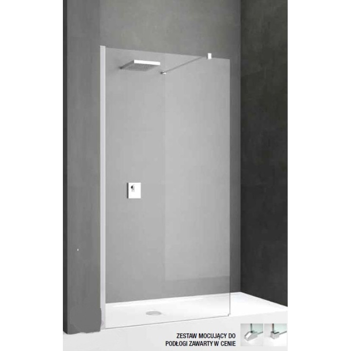 Ścianka wolnostojąca Novellini Kali H 77-88cm, profil srebrny,  szkło przeźroczyste- sanitbuy.pl